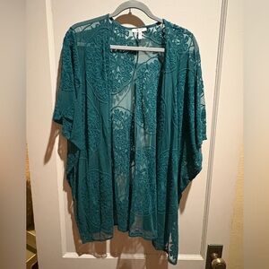 Maurices Teal Lace Overlay
